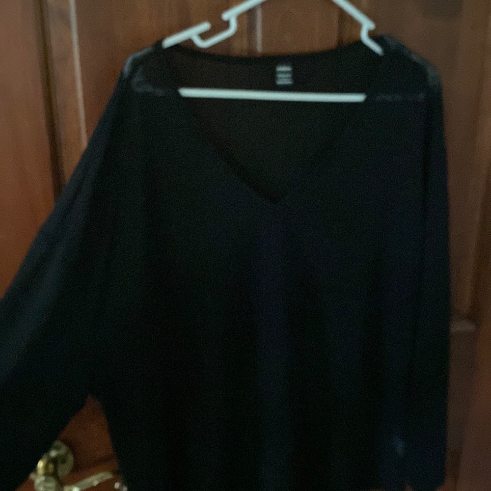 Shein black see-through shirt